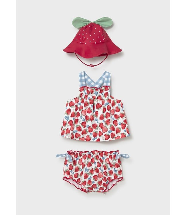 Mayoral Mayoral - Bathing bodysuit with hat - aardbei
