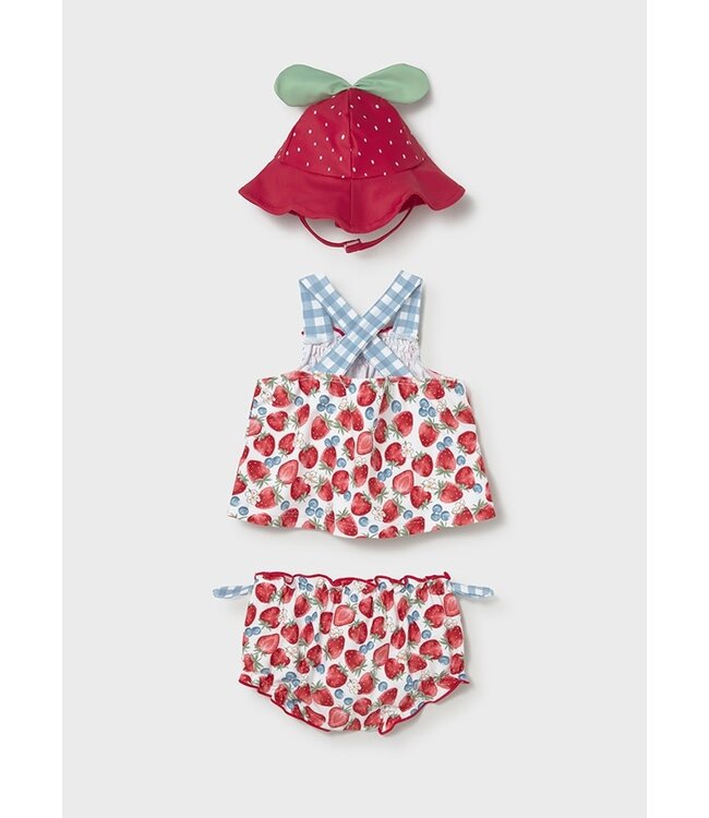 Mayoral Mayoral - Bathing bodysuit with hat - aardbei