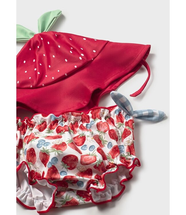 Mayoral Mayoral - Bathing bodysuit with hat - aardbei