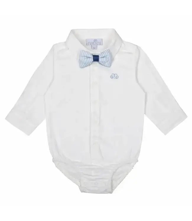 Natini Natini - Bodyshirt Pierrot Bow Stripes - White/blue