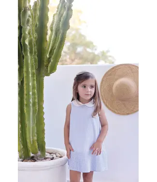 Tartine et Chocolat Tartine Et Chocolat -  Jurk Korenbloemblauwe strepen Peter Pan kraag