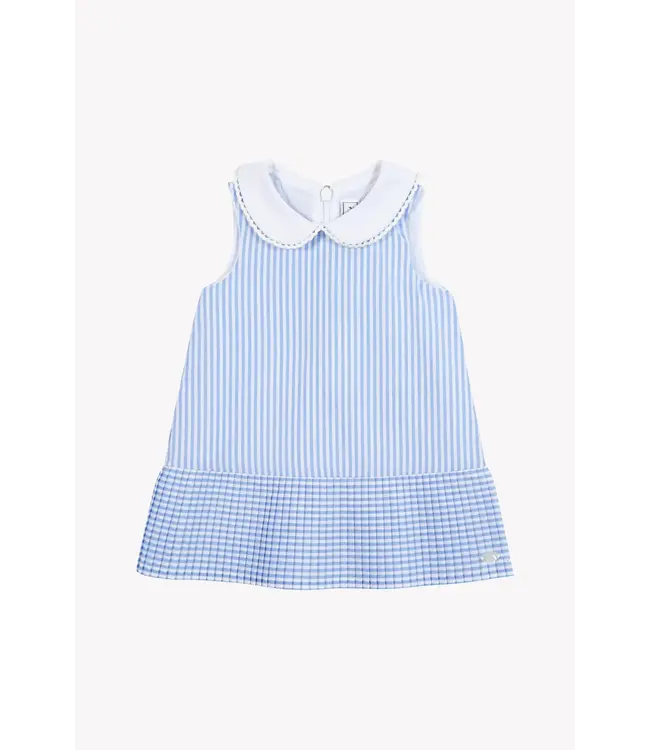 Tartine et Chocolat Tartine Et Chocolat -  Jurk Korenbloemblauwe strepen Peter Pan kraag