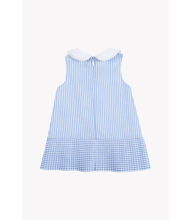 Tartine et Chocolat Tartine Et Chocolat -  Jurk Korenbloemblauwe strepen Peter Pan kraag