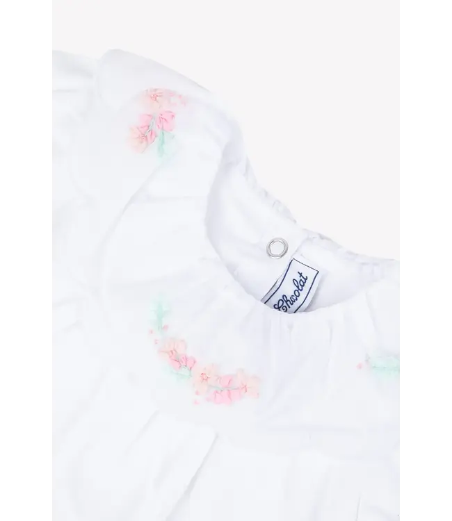 Tartine et Chocolat Tartine Et Chocolat -  T-shirt Witte kraag met bloemenprint en ruches