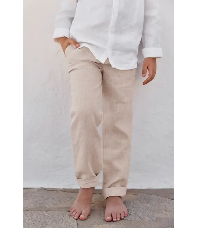 Tartine et Chocolat Tartine Et Chocolat -  Linnen Broek Zandkleurig