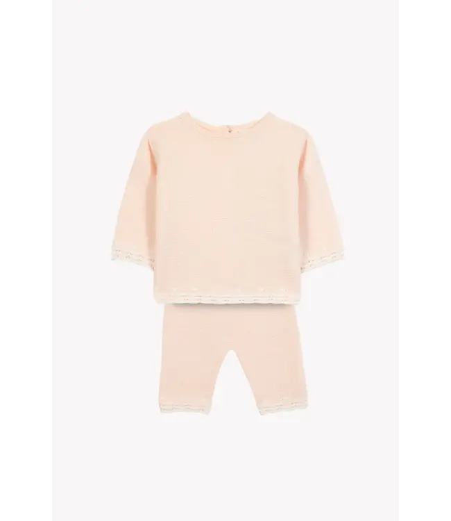 Tartine et Chocolat Tartine Et Chocolat -  Set Gebreide pul met broek roze