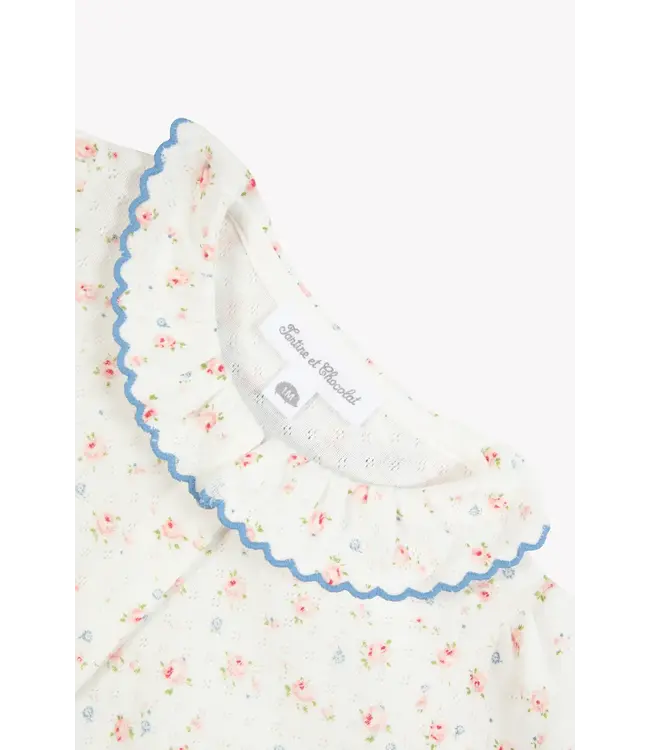 Tartine et Chocolat Tartine Et Chocolat -  Babypakje ecru met bedrukte bloemen