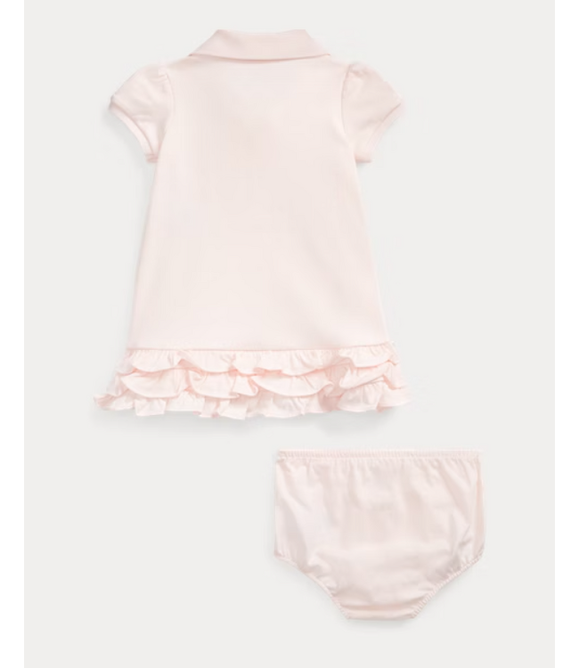 Ralph Lauren Ralph Lauren - Polo-jurk met ruches en bloomer delicate pink