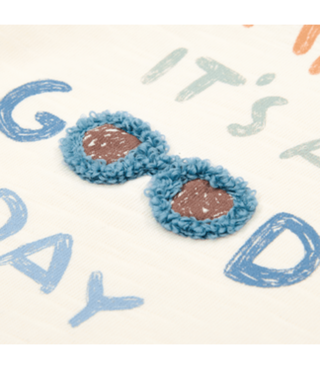 Little Dutch Little Dutch - T-shirt korte mouw en quote Creme