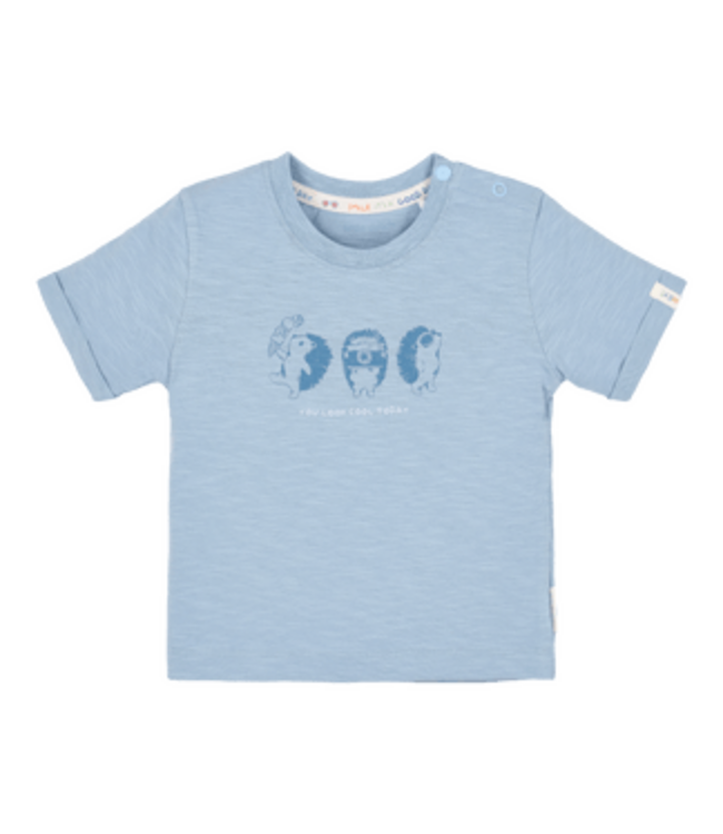 Little Dutch Little Dutch - T-shirt korte mouw met egeltjes Steel Blue