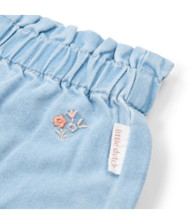 Little Dutch Little Dutch - Jeans Shot met Geborduurde Bloemen