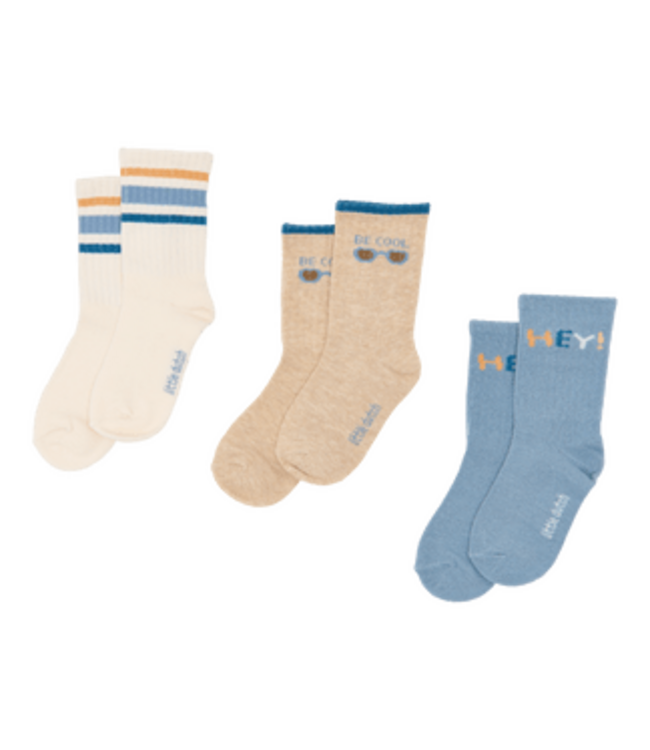 Little Dutch Little Dutch - Sokken 3-pack Multi blauw/beige