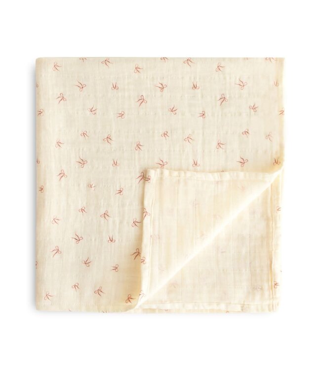 Mushie Mushie - Swaddle - Bows - 120Cm X 120Cm