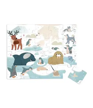 Janod Janod   - Puzzel Tactile Poles Polaires Multicolore