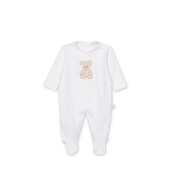 Baby Gi - White cotton babygrow - Teddy & Me