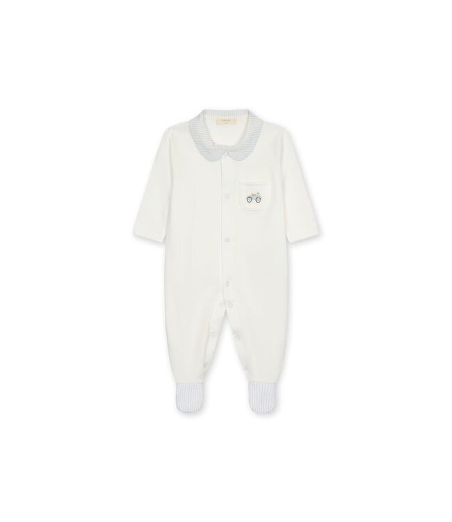 Baby Gi - Nursery babygrow - Front buttons -Blue detail