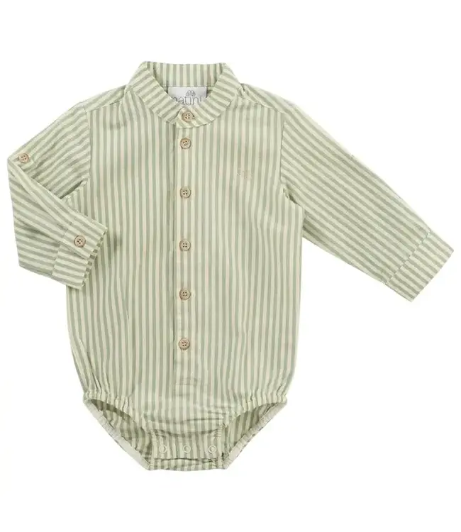 Natini Natini - Bodyshirt met streepjes Leo - Groen