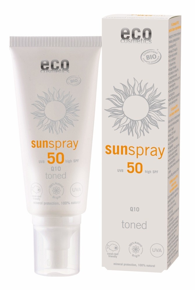 Eco Cosmetics - Sunspray SPF50 Licht Getint met Q10
