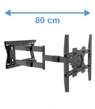 XTRARM TiTon Double 100 cm Distance au Mur, Support Mural pour TV, Long  Bras pivotant, Incliner, pivoter, Tourner, allonger, TV env. 45-100 Pouces  jusqu'à 80 kg, jusqu'à VESA 600x400mm, Support TV 