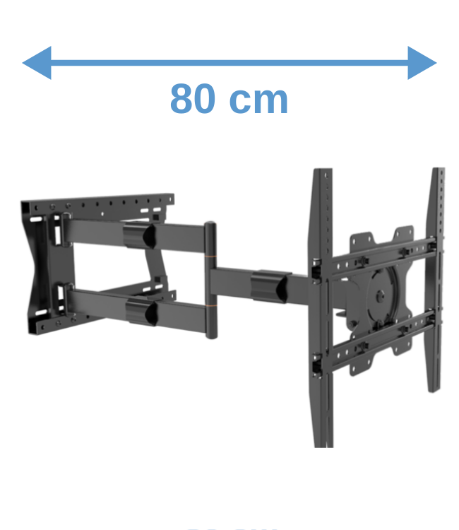 Supports muraux à bras articulé - XTR-LA2030 tantal Fixed 80 cm Noir