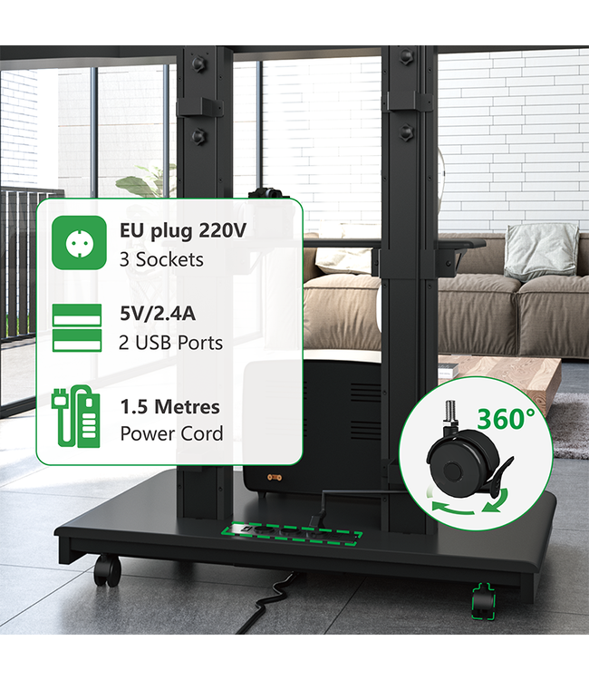 XTRARM TV standaard Duolite manueel zwart