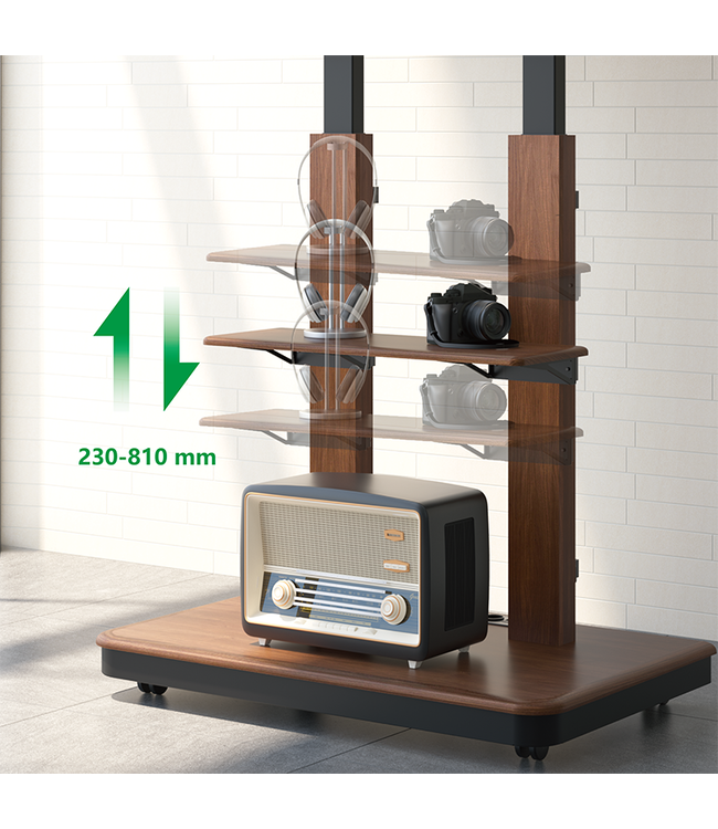 XTRARM TV standaard Duolite manueel zwart/walnoot