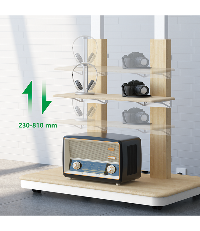 XTRARM TV standaard Duolite manueel wit/beuken