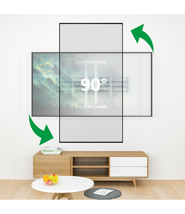 XTRARM Cratos 120 cm double Rotate VESA 600 TV beugel wit