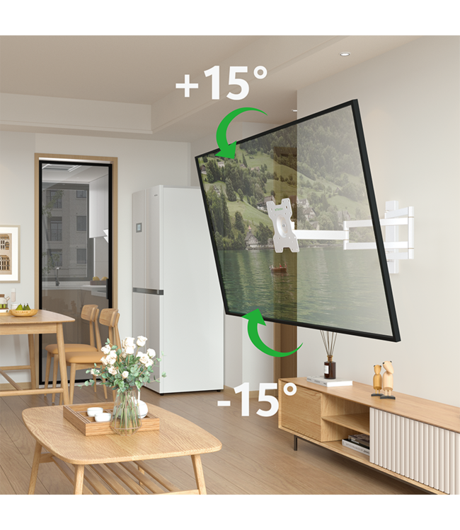 XTRARM Axis XL 108.5 cm Draai- en Kantelbare TV Beugel wit