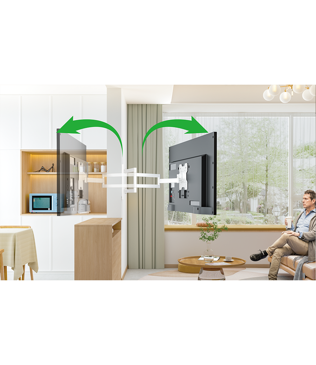 XTRARM Axis XL 108.5 cm Draai- en Kantelbare TV Beugel wit