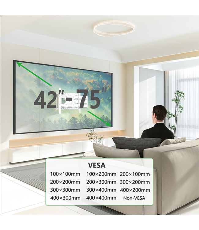 XTRARM Ferrom 120 cm Rotate VESA 400 TV beugel wit