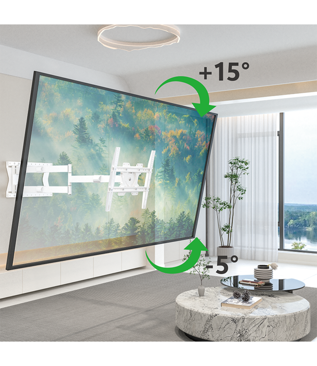XTRARM Ferrom 120 cm Rotate VESA 400 TV beugel wit