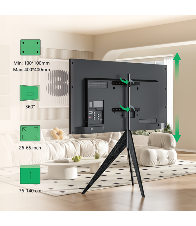 XTRARM Argo Tripod TV standaard zwart