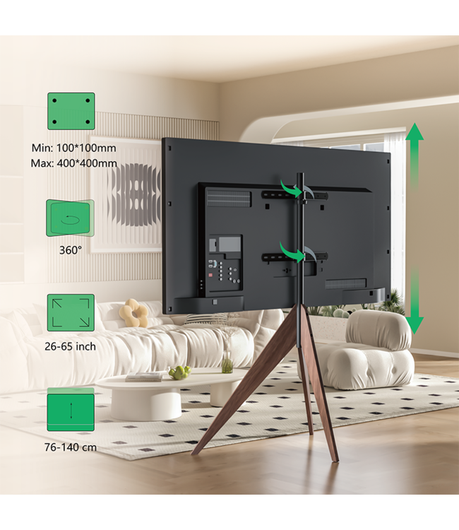 XTRARM Argo Tripod TV standaard walnoot
