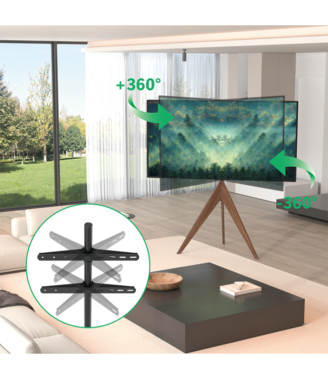 XTRARM Argo Tripod TV standaard walnoot