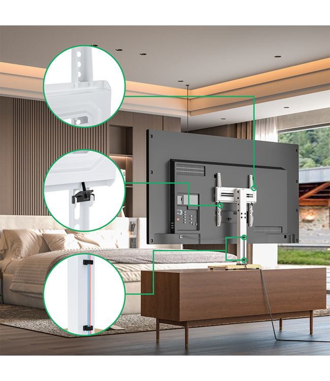 XTRARM XTR-TS1025 TV tafelstandaard wit eiken