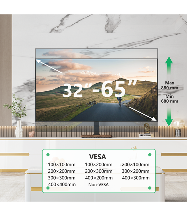 XTRARM XTR-TS1030 TV tafelstandaard zwart walnoot