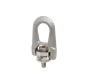 Lifting eye with double twist and quick release.