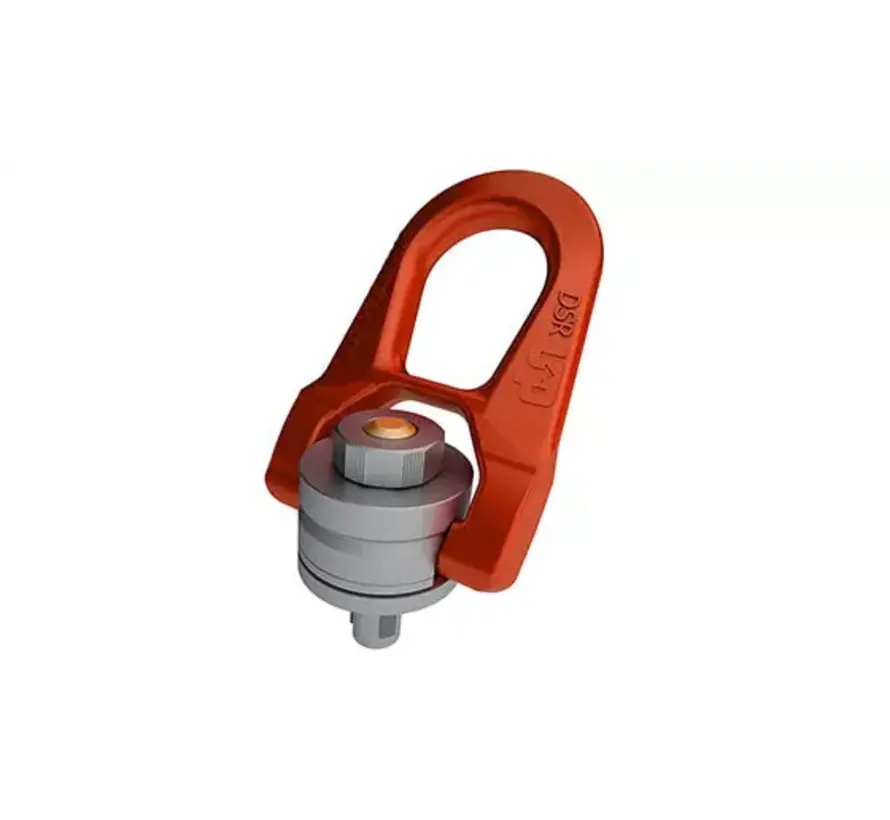 Lifting eye with double twist and quick release.