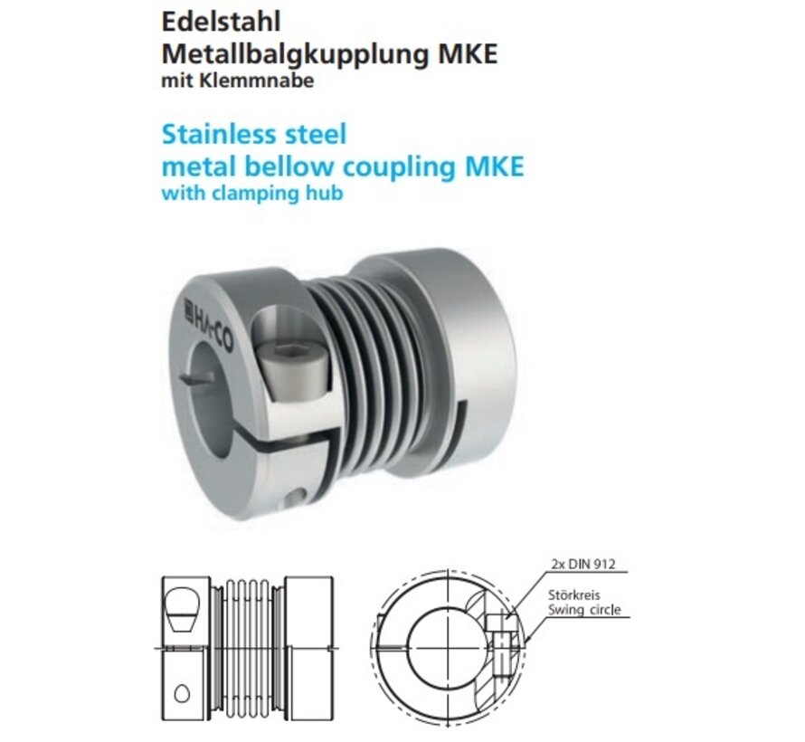 Metalen balgkoppelingen MKE