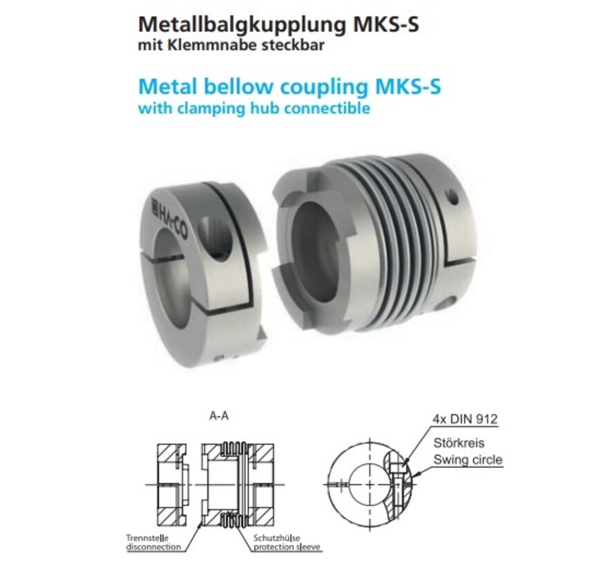 Metallbalgkupplung MKS-S