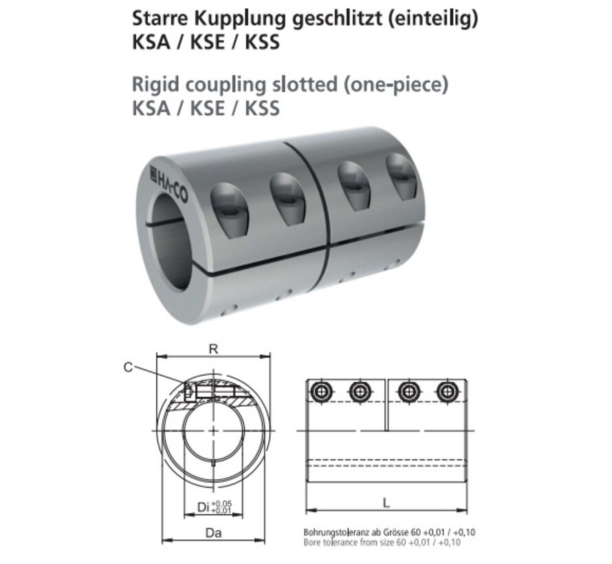 Starre koppeling KSS / KSE / KSA ééndelig