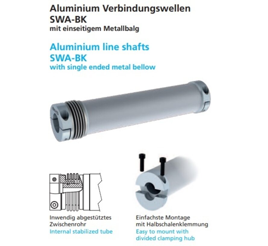 Verbindungswelle SWA-BK (Balg, Halbschalenklemmung)