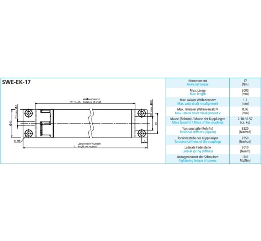 Line shaft SWE-EK