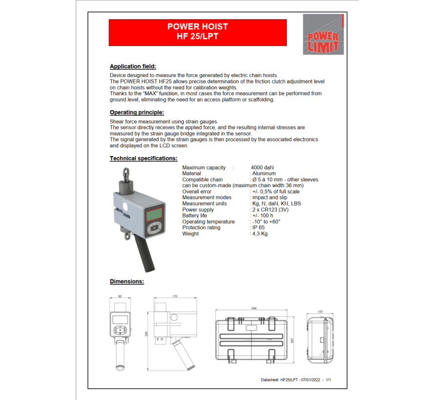 Kettingspanningsmeter HF 25/LPT