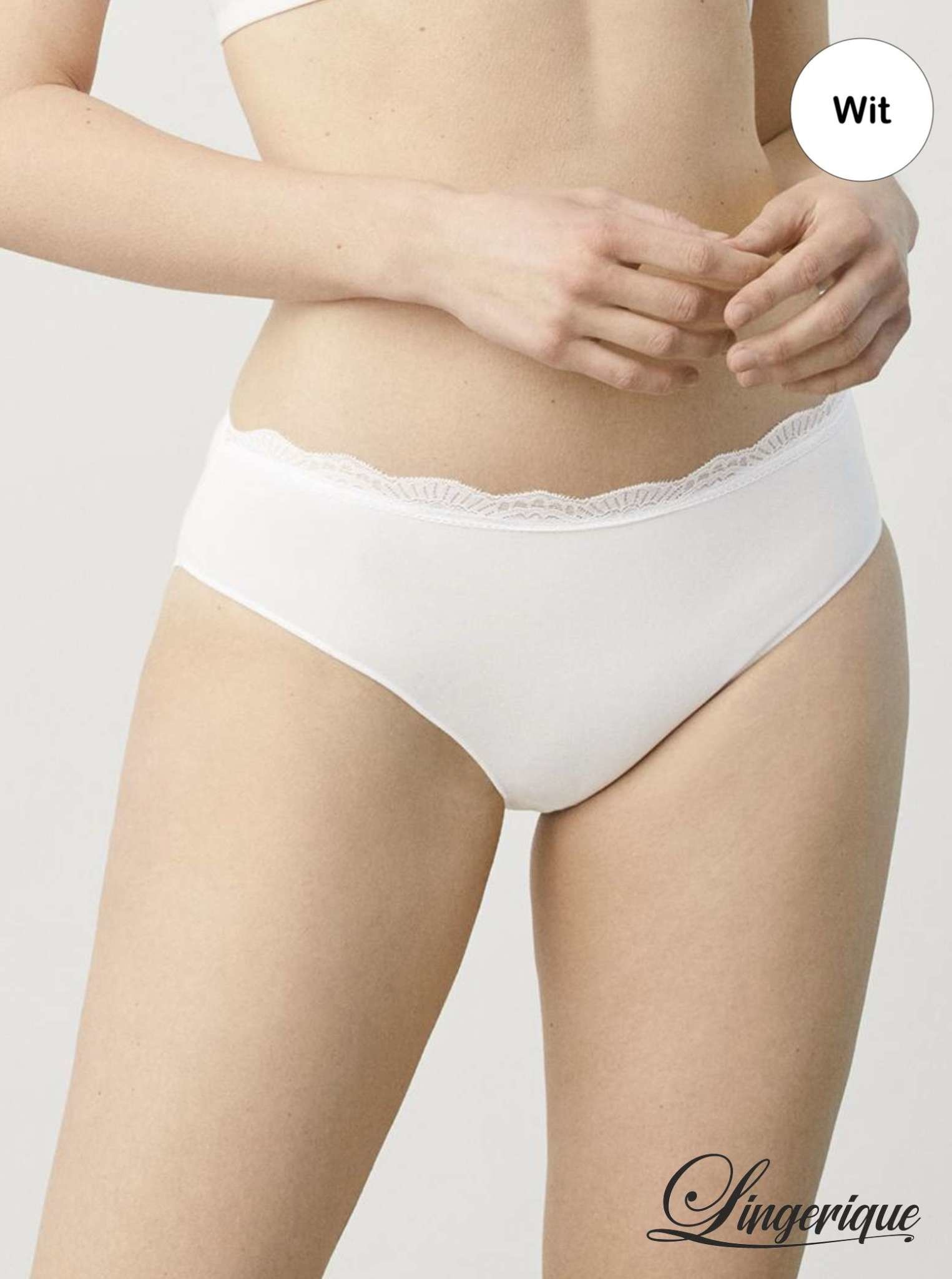 Ysabel Mora Ysabel Mora - Midi Slip Katoen met Kant Afgewerkt "19682" - Wit :
