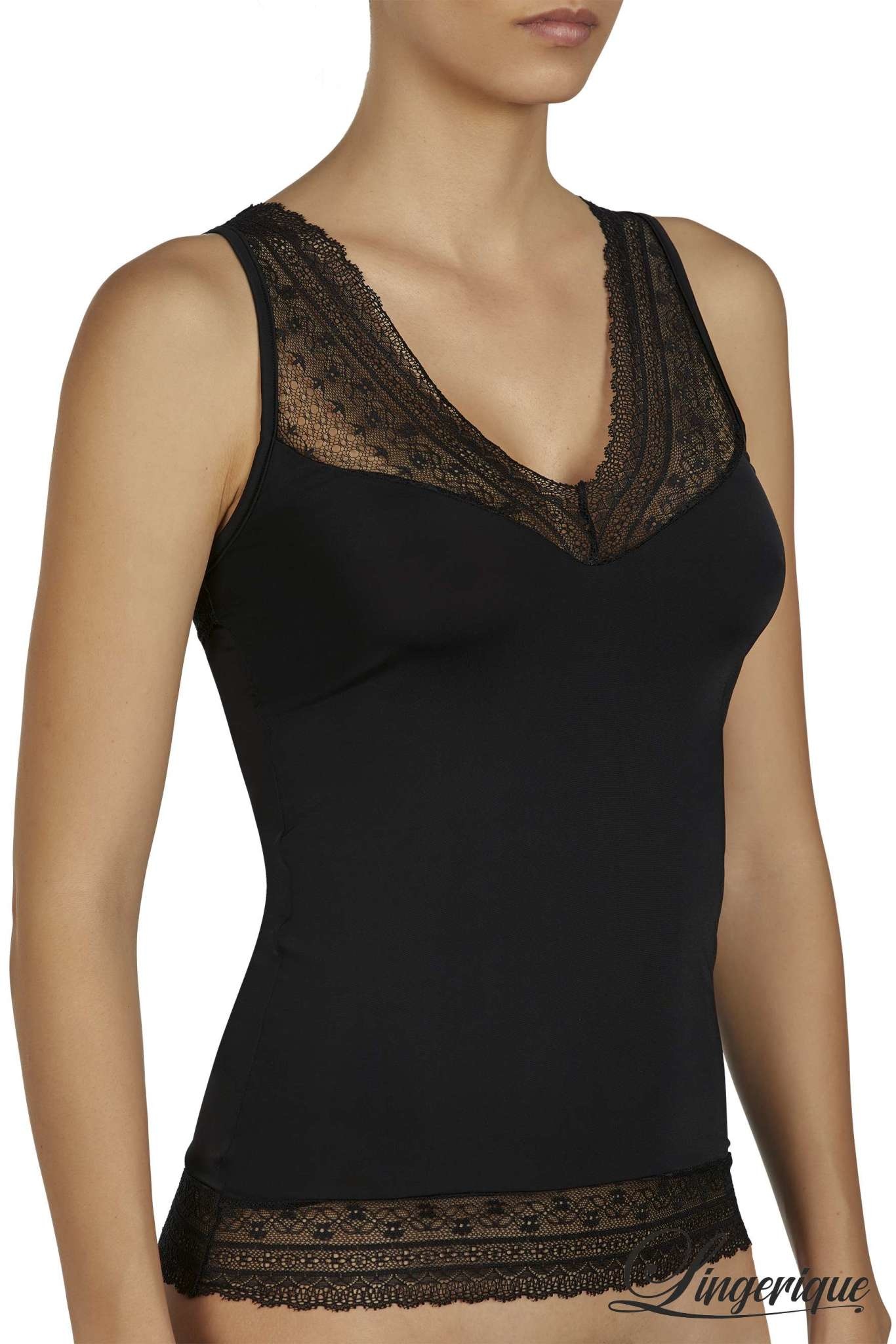 Ysabel Mora Ysabel Mora - Mouwloos Shirt met Kant "19150" - Zwart :