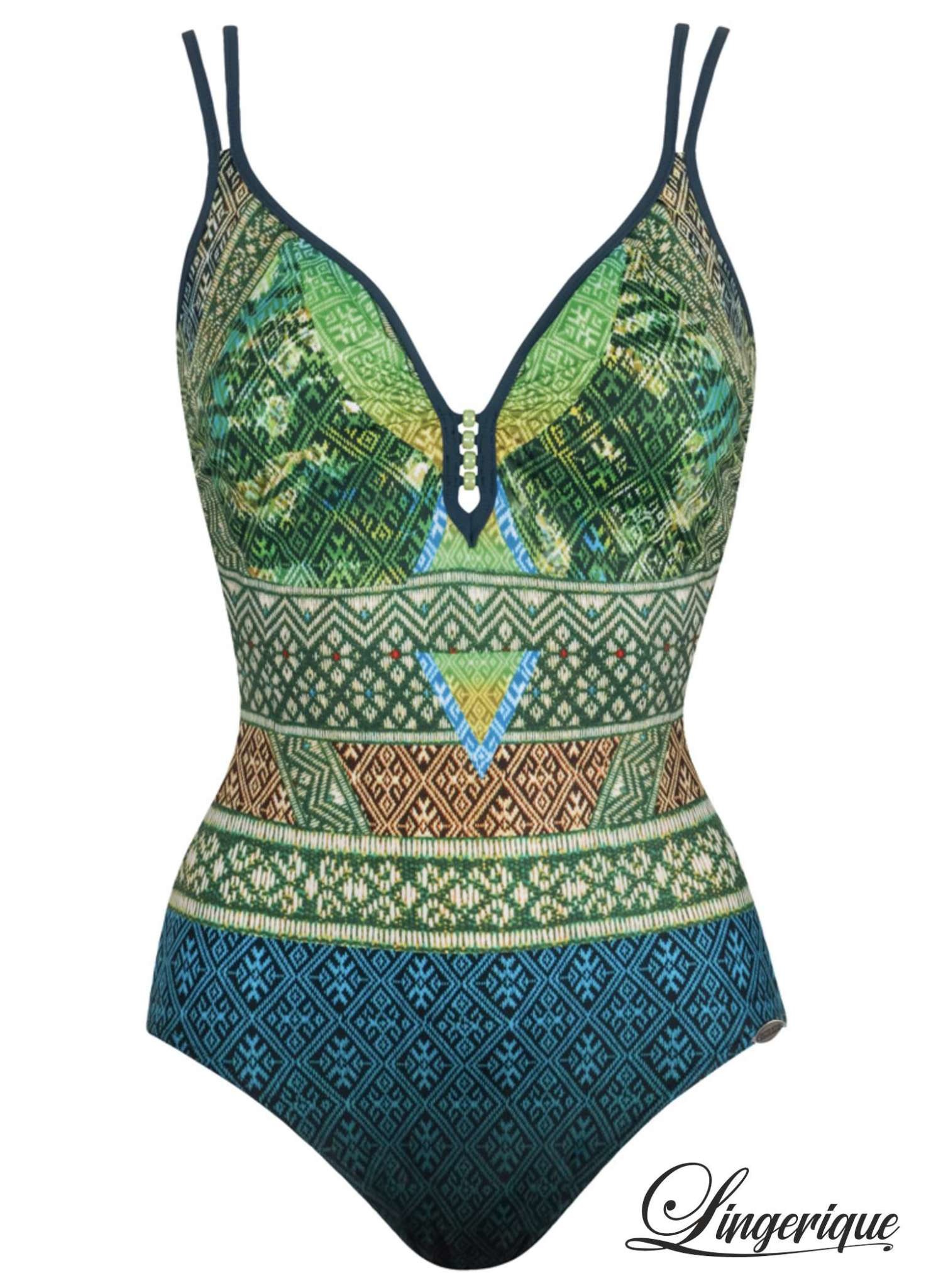 Sunflair Sunflair - Badpak 72043 - Donker Groen :