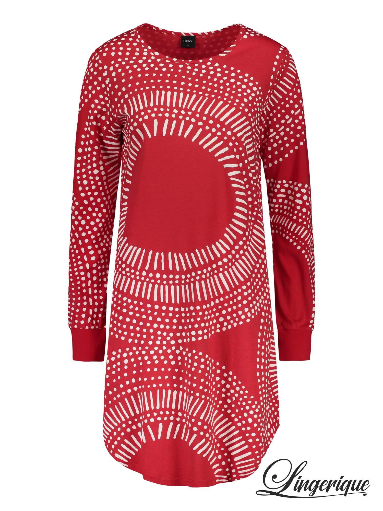 Nanso Nanso - Aura - Lang Nachthemd Lange Mouw - Rood :