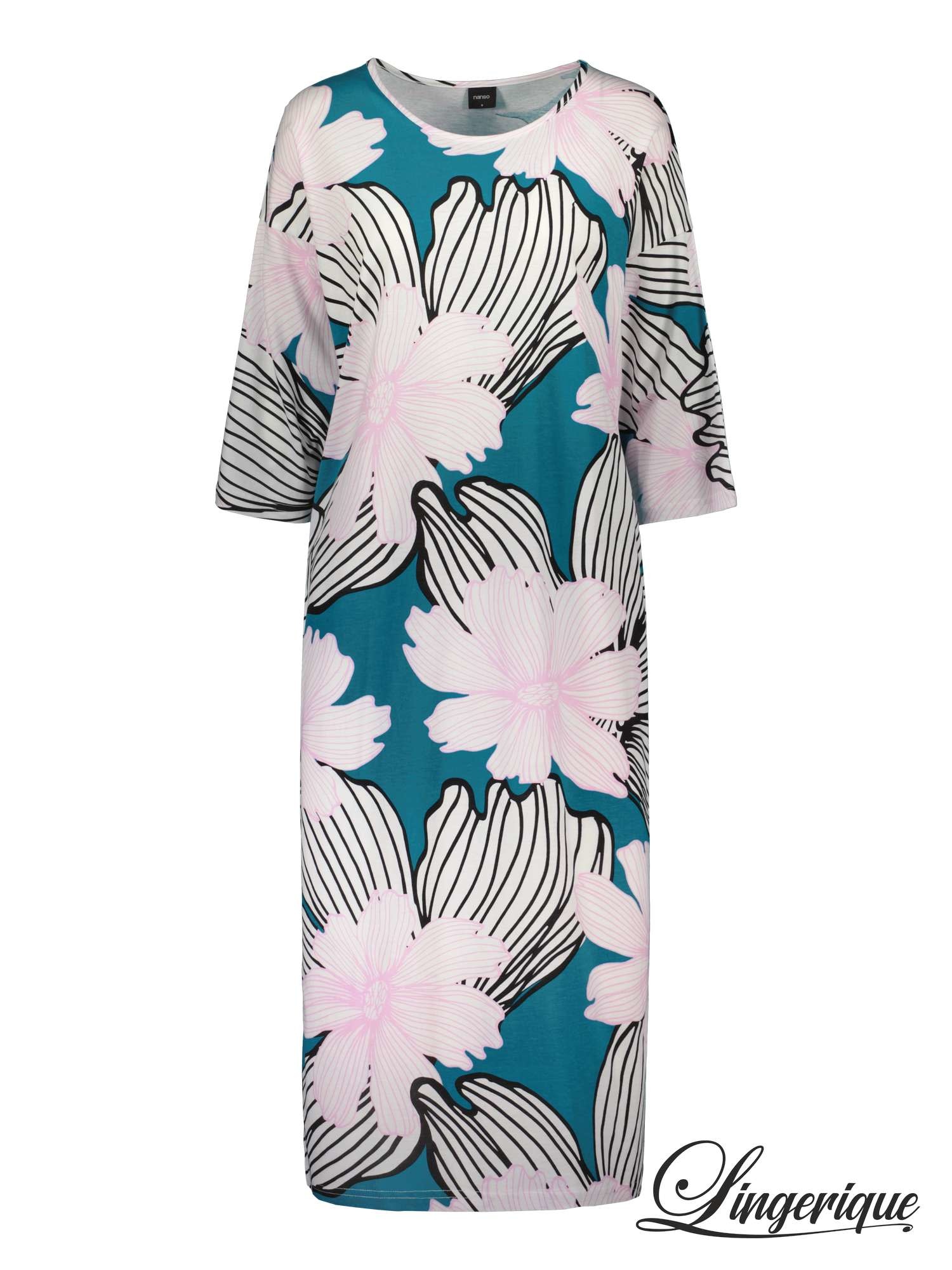 Nanso Nanso - Hibiscus - Kaftan 27071 - Turquoise : Nanso Nanso - Hibiscus - Kaftan 27071 - Turquoise :